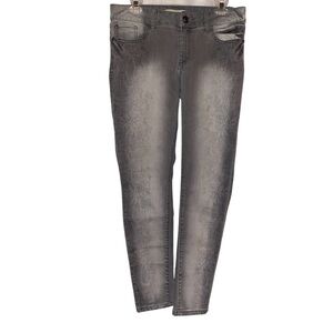 BRINA & EM Skinny Jeans Floral Pattern Gray on Gray Floral in Size  10